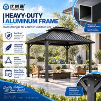 Pergola manuelle en aluminium pour jardin, patio, réception, abri d'ombrage pour arrière-cour, zones de réception et de négociation