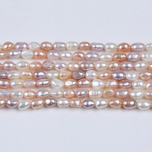 Perles d'eau douce baroques Zhuji 8-9 mm, collier et bracelet DIY, perles naturelles à trous droits, perles lâches en gros - Product Image 2