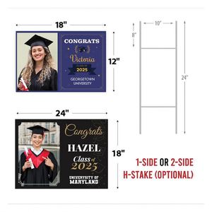 Letrero de Jardín de Plástico PP con Foto Personalizada de la Clase de 2025, con Estaca en Forma de H, para Promoción Inmobiliaria y Artículos para Fiestas - Product Image 2