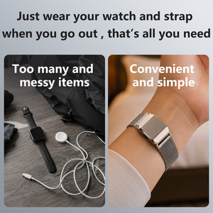 สายนาฬิกาข้อมือแบบแม่เหล็ก Milanese Loop รองรับการชาร์จไร้สาย ชนิด Type C ทำจากโลหะผสมสังกะสี สำหรับสมาร์ทวอทช์ - Product Image 6