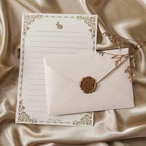 Ensemble de papier à lettres et d'enveloppes en papier kraft épais imprimé à la cire, pour lettres d'amour manuscrites, cadeau pour la confession d'un petit ami/une petite amie - Product Image 3