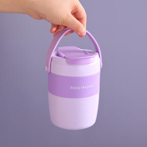 Pink Portable Lunch Box 304 Stainless Steel Insulated <b>Food</b> Jar With Lid And Spoon For Travel And Breakfast - Product Image 5