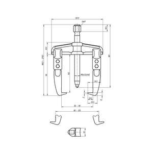 GEDORE - 8000310 Extractor universal Patrón de 2 brazos-EAN 4036976104172 EXTRACTORES MECÁNICO EXTRACTORES - Product Image 2