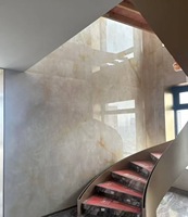 Grandes dalles murales en pierre frittée, onyx et jade de Hetian blanc, pour design moderne, carreaux de mur, escaliers en quartz et plateaux de table, découpés sur mesure