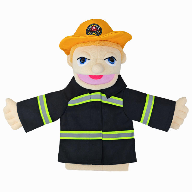 Búho de bombero - Marioneta de mano de 40 cm
