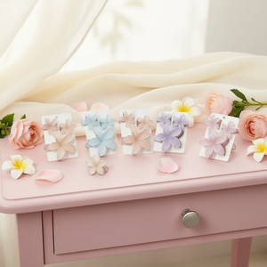 Pinces à cheveux Frangipani à capuchon argenté, lot de 3 pièces, couleurs pastel, 2 par couleur - Product Image 3