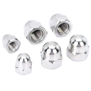 Bán Buôn M6 M8 M10 M12 Thép Không Gỉ 304 Hình Lục Giác Dome Cap Nut Acorn <span class=keywords><strong>Nuts</strong></span> Nickel Mạ Đầu Phẳng M3 Chủ Đề Đánh Bóng Carbon - Product Image 1