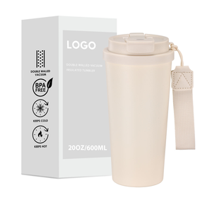 Mug de voyage isotherme à double paroi en acier inoxydable 20oz 600ml avec poignée et couvercle anti-éclaboussures pour boissons chaudes et froides Daily U - Product Image 1