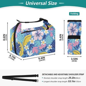 Hawaii Neutral Ocean Cartoon Print Durable Polyester Insulated Lunch Bag Cooler Bag for Picnic BBQ Food Takeout Delivery - Product Image 3