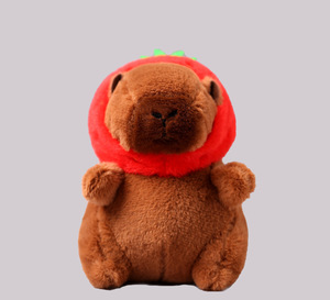 หมีคาปิบาร่าสำหรับทุกเพศ12ซม. ของเล่นรูปสัตว์ผ้าคอตตอนเนื้อนุ่มจี้รูปหนูตะเภาเต่าออกแบบให้บรรเทาความเครียดในวันเกิด - Product Image 4