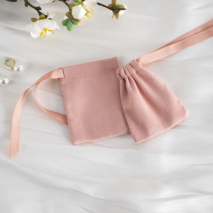 Pink Velvet Jewelry Bag <b>Drawstring</b> Storage Bag For Wedding Candy Gift Small Cloth <b>Pouch</b> Customizable 7x9cm To 15x20cm - Product Image 4
