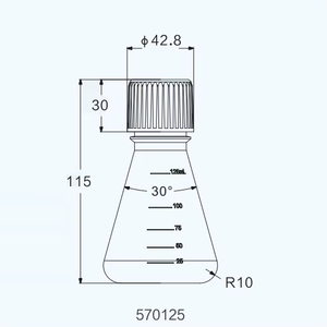 AMNGENT PC tappo a vite in plastica da laboratorio uso Erlenmeyer fiaschetta triangolare beuta conica da laboratorio trasparente - Product Image 1