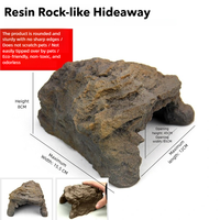 Résine Reptile Gecko Hide Cave Fish Tank Aquarium Cave Animal Hides Hideout Box pour Lézard Araignée Serpent et Gecko
