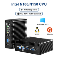 Mini PC Intel N100 N150 DDR4 HDMI VGA Win10 Linux Ubuntu RJ45 LAN RS232/RS485 DB9 COM Ordenador Industrial Sin Ventilador Yankong
