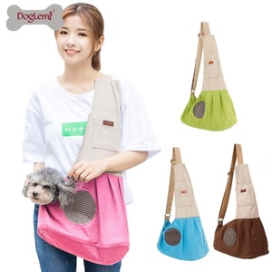 Bolsa de transporte de lona para mascotas para gatos y perros, bandolera con cierre de cremallera, eslinga de viaje para caminar y transportar cachorros, gatos, perros - Product Image 1