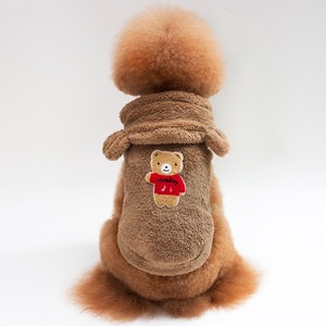 Certificat OEKO BSCI, nouveau sweat à capuche <span class=keywords><strong>en</strong></span> polaire pour chien, vêtements d'hiver chauds pour animaux de compagnie avec oreilles, <span class=keywords><strong>pull</strong></span> <span class=keywords><strong>en</strong></span> peluche doux pour chiots, pour petits chiens - Product Image 3