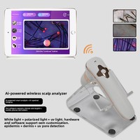 JHOT HT-BW36 Alat Analisis Kulit Kepala Nirkabel Wi-Fi Cerdas AI Tiga Spektrum Teknologi Cahaya Putih Perawatan Rambut Salon Pertumbuhan Kembali Rambut Folikel