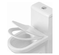 WC en céramique blanche à double chasse, allongé et confortable, avec siège à fermeture douce et siphon P/S intégré