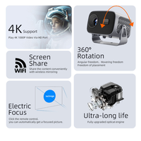Bi Led Laser 1280p Vidéo Projecteur Portable 4k Android 11 TV Box Stick Smart BT Double Wifi 4k Mini Projecteurs Haut de Gamme