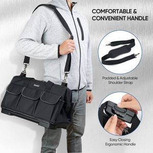 กระเป๋าใส่เครื่องมือช่างไฟฟ้าแบบเปิดด้านบน 21 ช่อง รุ่น Heavy-Duty ตัวอย่างฟรี - Product Image 6