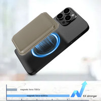 Dompet Magsafe Desain Mode Pria Dompet Vintage Mini kulit PU tempat kartu dengan dudukan telepon