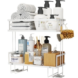 Étagère murale de rangement multifonctionnelle pour salle de bain, à suspendre au-dessus des toilettes, sans perçage - Product Image 5