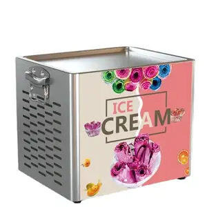 Yeni kızarmış buz rulo makinesi kızarmış yoğurt kızarmış süt meyve tay tarzı ticari elektrikli 110v kızarmış buz makinesi