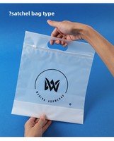 Sac d'emballage de vêtement haut de gamme personnalisé avec fermeture éclair givrée et poignée d'étanchéité de valve d'impression de logo pour chaussettes en plastique PE