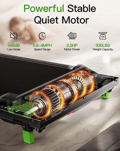 Tapis roulant électrique de bureau avec moteur de 0,5 CV, télécommande, écran LED - pliable pour une utilisation à domicile - Product Image 4
