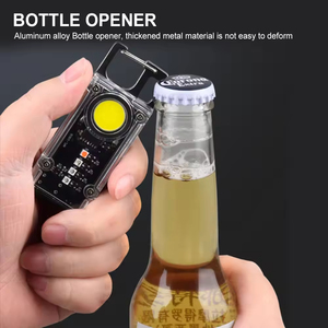 Super bright LED keychain flashlight mini pocket aluminum alloy work <b>light</b> with strong magnet solar charging - Product Image 4