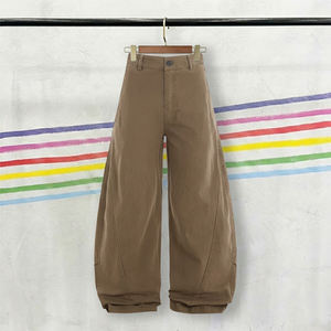 Pantalon décontracté ample pour <span class=keywords><strong>homme</strong></span>, coupe <span class=keywords><strong>banane</strong></span>, avec poches et rivets décoratifs, couleur unie, jambe large, style américain, coupe droite mi-haute - Product Image 1