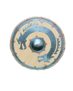 Escudo Vikingo Artesanal de Madera con Dragón, Escudo de Batalla Medieval con Punta Metálica, Decoración para Reenactment de Guerrero Nórdico - Product Image 5