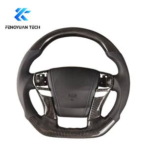 Volant en fibre de carbone style GR pour Corolla/Reiz (Mark X) 2005-<span class=keywords><strong>2010</strong></span> - Design sportif en cuir perforé pour rouge - Product Image 1