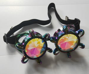 Lunettes de soleil Steampunk Spikes Claw Kaleidoscope lunettes Rainbow Crystal Lenses Lunettes lunettes de fête - Product Image 6