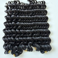 Extensions capillaires humaines vietnamiennes et birmanes ondulées au crochet, 16 pouces, 50g, nœuds miracle, sans ruban adhésif / colle, sans anneaux, invisibles et sans nœuds