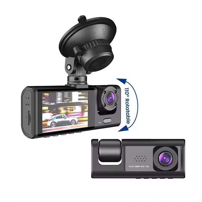 Câmera de gravação de vídeo DVR para carro, câmera com 3 lentes HD 1080P, caixa preta com wi-fi, câmera para painel, tacógrafo 4K, visão noturna, imagem para o carro