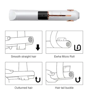 Cordless <strong>Hair</strong> <strong>Straightener</strong> Curler 2-in-1 LCD Portable USB Rechargeable 2200mAh Battery RV Ready Wireless Flat Iron for Travel - Product Image 6