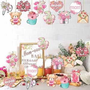24 pièces, 12 motifs uniques, ornements pour la fête des mères, décorations en bois pour la fête des mères, ornements suspendus pour la fête des mères pour décorer l'<span class=keywords><strong>arbre</strong></span> - Product Image 4