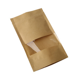 Chất lượng cao nâu kraft túi giấy <span class=keywords><strong>Ziplock</strong></span> trái cây sấy khô Trà coffeebagwholesale đứng lên túi với cửa sổ - Product Image 6