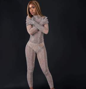 NOVANCE Y1738-B Produits à Chaud 2022 Vêtements Diamant Paillettes Rivet Grande Taille Combinaisons Sexy Transparent Scintillant <span class=keywords><strong>Combishort</strong></span> - Product Image 6