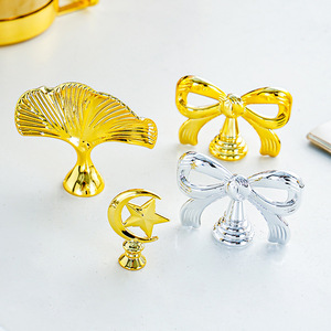 Perillas para Muebles de Resina con Diseño Novedoso de Hoja de Ginkgo, Lazo, Luna y Estrella, Herrajes Decorativos - Product Image 4