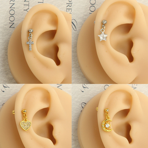 Vente en gros de boucles d'oreilles en cartilage noir, en acier inoxydable, meilleures ventes, piercings corporels, barbell pour hélix, <span class=keywords><strong>conch</strong></span>, daith, mix de clous d'oreilles - Product Image 4