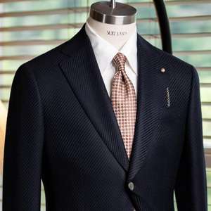 Blazer de Lana Texturizada Azul Marino para Hombre, Transpirable, Corte Slim Fit Italiano <span class=keywords><strong>LP</strong></span> Softine, Cierre de un Botón, Traje Casual de Negocios de Lujo - Product Image 2