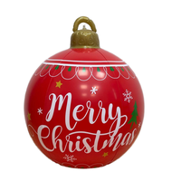 Vente en gros 60cm PVC gonflable boule de Noël nouvelle grande boule de Noël décorée en plein air fournitures de fête promotionnelles