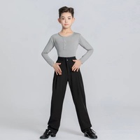 Chemise latine blanche à manches longues danse de salon moderne tenue de danse professionnelle Cha Cha Tango pantalon de danse pour garçons