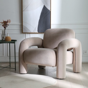 Sillas decorativas nórdicas de diseño escandinavo moderno Boucle de tela personalizadas de fábrica para sala de estar - Product Image 2