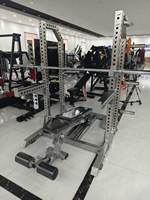 Équipement de fitness pour salle de sport, station multifonctionnelle 3-en-1 à usage commercial, rack à squats en acier inoxydable avec banc de musculation multi-angles