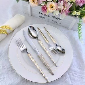 Set di Posate di Lusso Placcate in Oro MYD in Acciaio Inox, Servizio di Stoviglie in Metallo con Finitura a Specchio per Matrimoni e Feste - Product Image 2