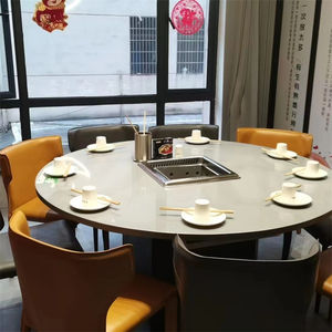 Mesa de olla caliente sin humo Hanbo, mesa de olla caliente de mármol, mesa de olla caliente comercial con certificación CE - Product Image 2