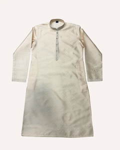 Buy Embroidered Stand-Collar Beige Woven Kurta Elegant Ethnic Wear <b>for</b> Festive and Traditional Occasions Kurta <b>Set</b> - Product Image 5